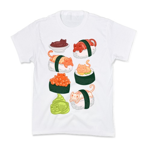 Sushi Cats Pattern Kids T-Shirt