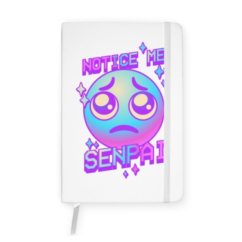 Notice Me Senpai Vaporwave Emoji Notebook