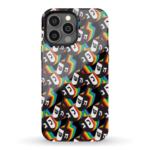 Rainbow Dreidel Pattern Phone Case