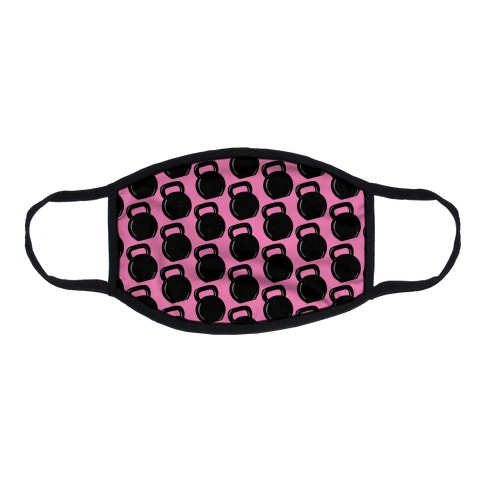 Kettlebell Pattern (Pink Background) Flat Face Mask