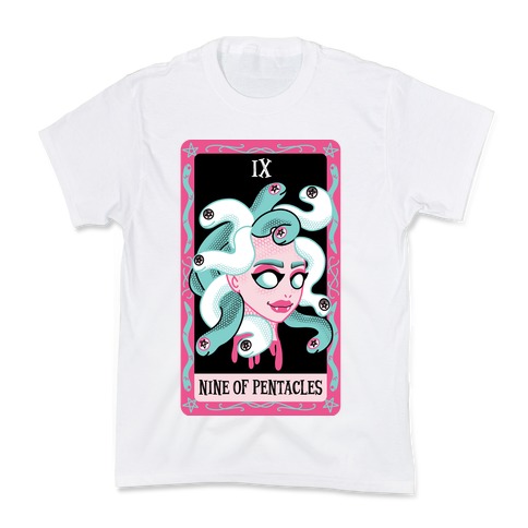Creepy Cute Tarots: Nine Of Pentacles Kids T-Shirt