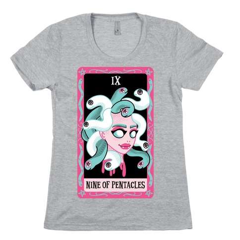 Creepy Cute Tarots: Nine Of Pentacles Womens T-Shirt