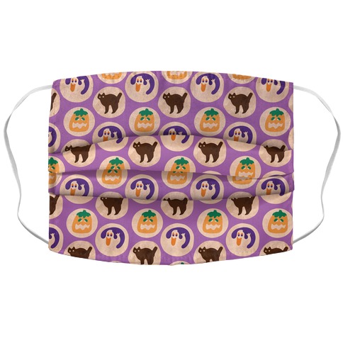 Halloween Cookies Pattern Accordion Face Mask