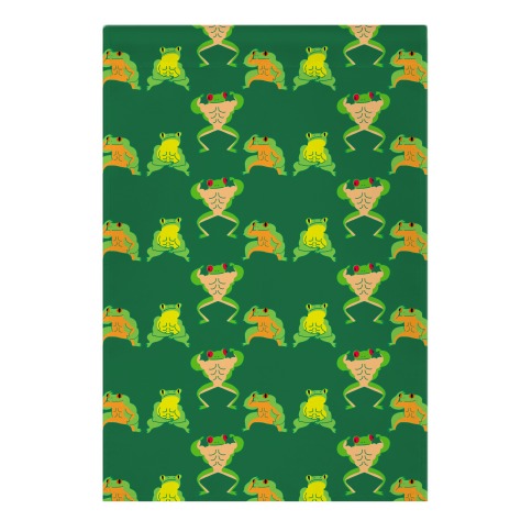 Buff Frog Pattern Garden Flag