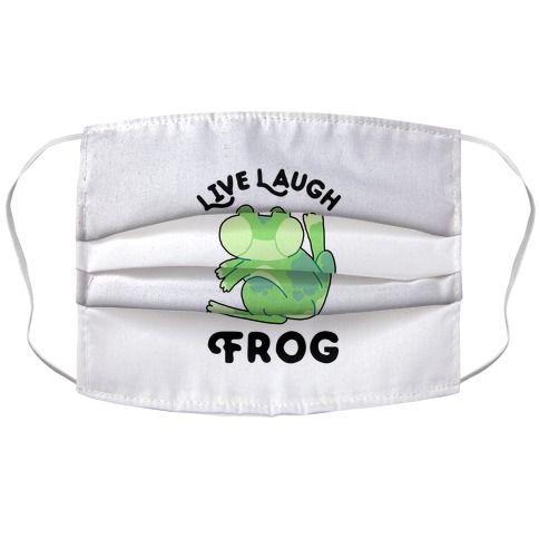 Live, Laugh, Frog Accordion Face Mask
