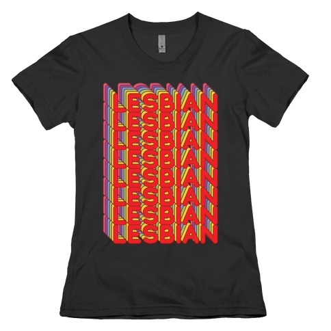 Lesbian Retro Rainbow Womens T-Shirt