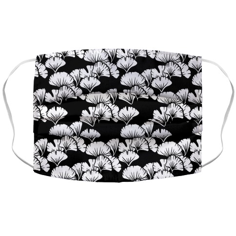 Ginkgo Leaf Black and White Pattern Accordion Face Mask