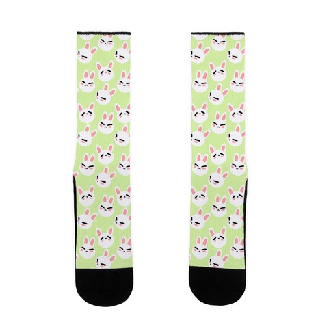 BunBun Pattern Green Sock