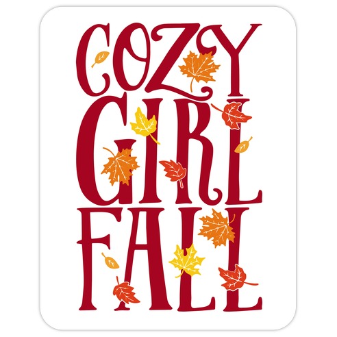 Cozy Girl Fall Die Cut Sticker