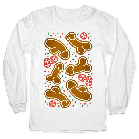Gingerbread and Candy Cane Penises Long Sleeve T-Shirt