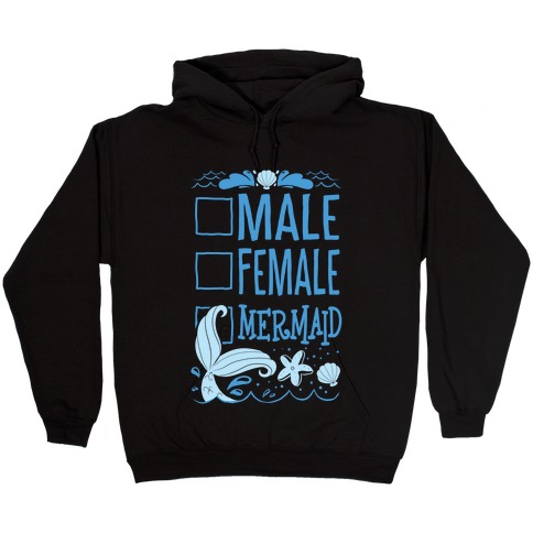 Male, Female, Mermaid Hooded Sweatshirt
