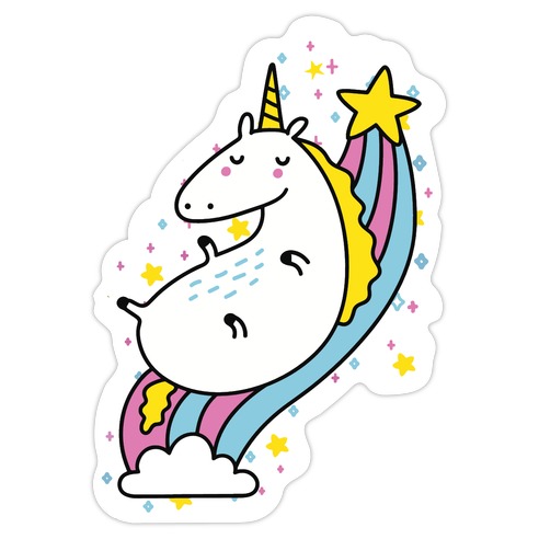 Unicorn On Rainbow Die Cut Sticker
