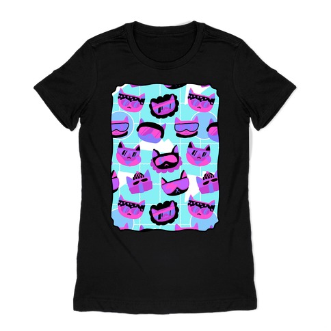 Gnarly Snowboard Cats Womens T-Shirt