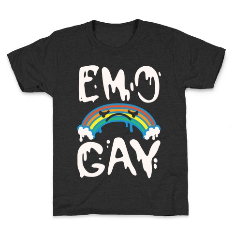 Emo Gay White Print Kids T-Shirt