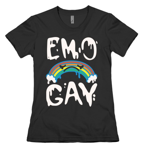 Emo Gay White Print Womens T-Shirt