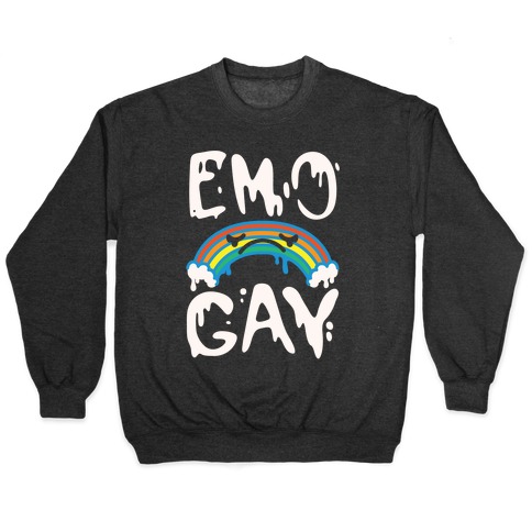 Emo Gay White Print Pullover