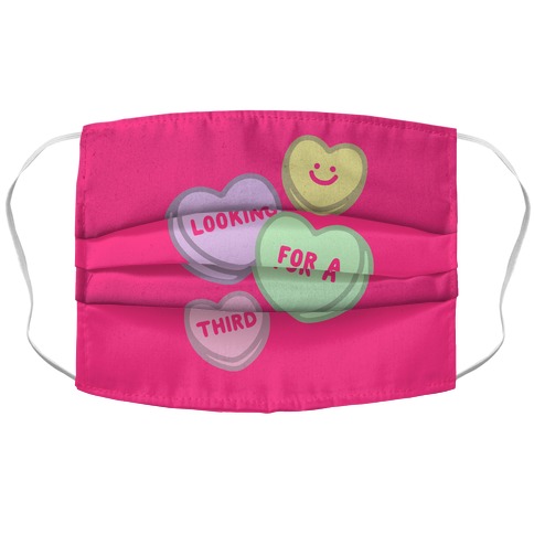 Looking For A Third Candy Hearts Parody Accordion Face Mask
