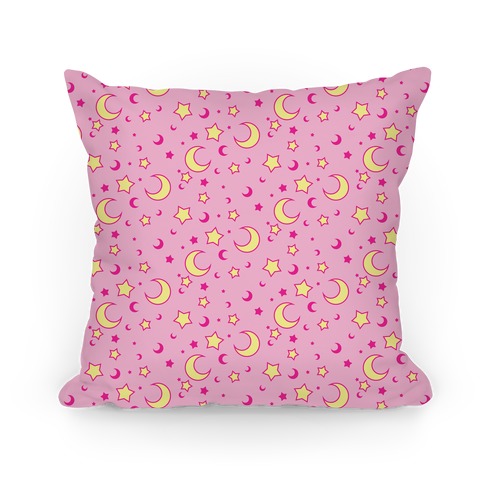 Dreamy Pastel Moon And Stars Pillow