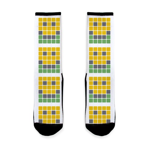 Wordle Pixel Smile Sock