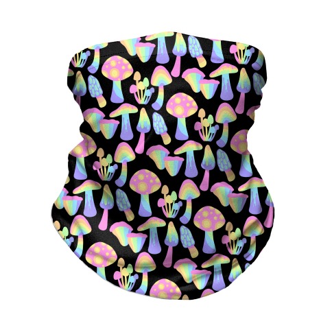 Pastel Rainbow Mushrooms Pattern Neck Gaiter