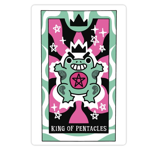 Creepy Cute Tarot: King of Pentacles Die Cut Sticker
