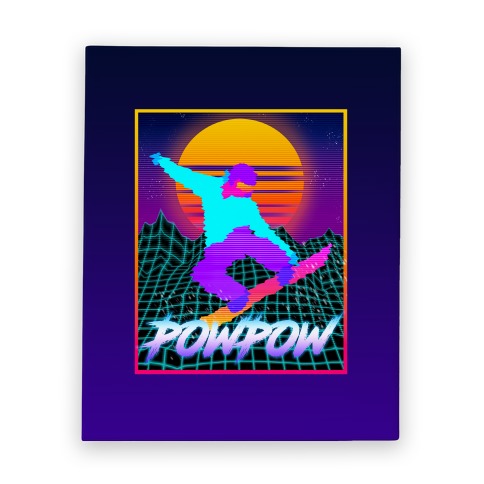 POWPOW Synthwave Snowboarder Canvas Print