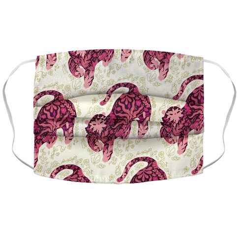 Floral Tiger Accordion Face Mask
