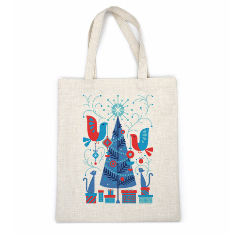 Vintage Christmas Tree Decorating Casual Tote