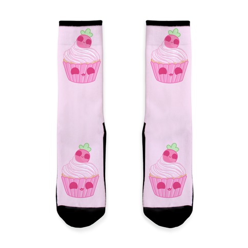 Kawaii Strawberry Cupcake Sock