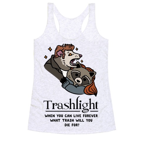 Trashlight Raccoon Opossum Parody Racerback Tank Top