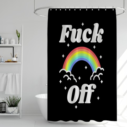 F*** Off Rainbow Shower Curtain