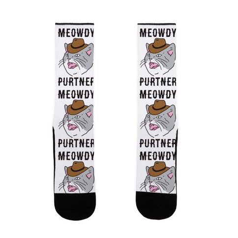 Meowdy Purtner Cowboy Cat Sock