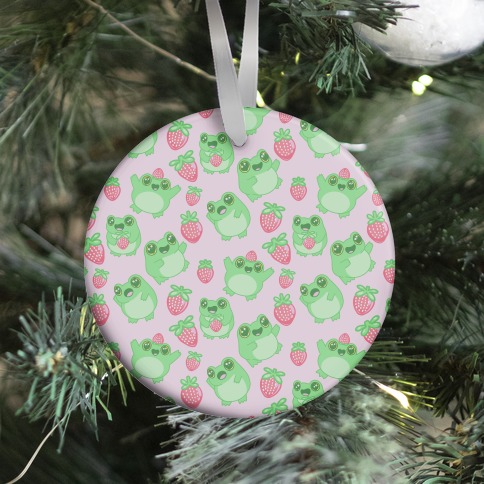 Strawberry Frogs Pattern Ornament