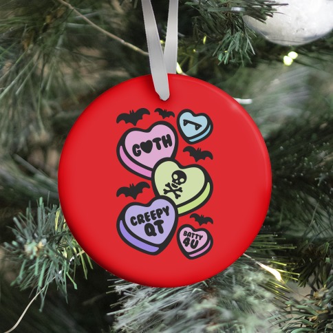 Goth Candy Hearts Ornament