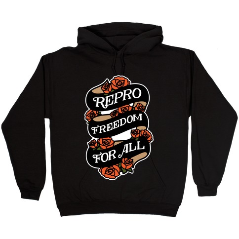Repro Freedom For All Roses and Ribbon Hooded Sweatshirt