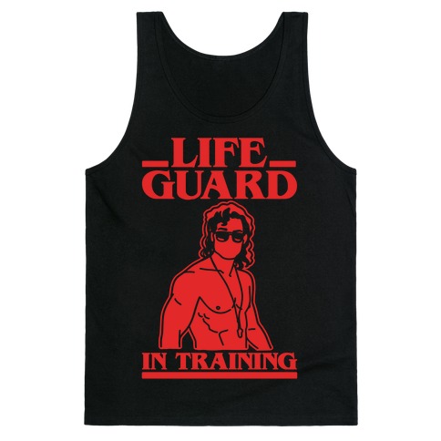 Life Guard In Training Parody White Print Tank Top