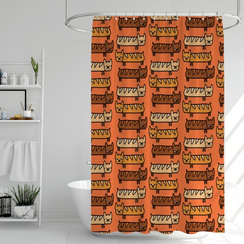 Frenchie Baguette Pattern Shower Curtain