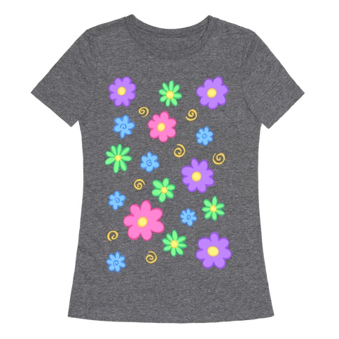 Doodle Flowers Womens T-Shirt