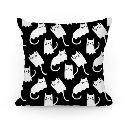 Ghost Cat Pattern Pillow