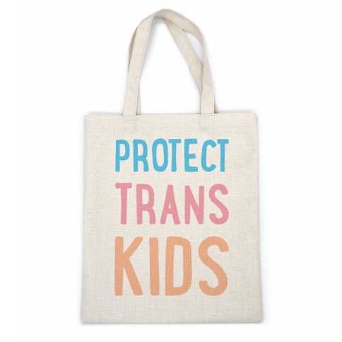 Protect Trans Kids White Print Casual Tote