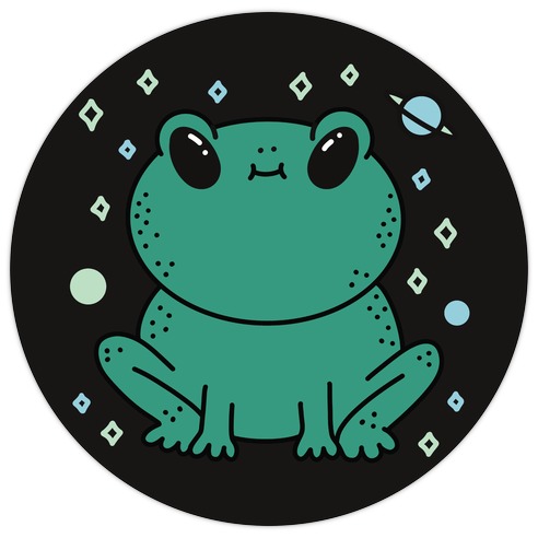 Alien Space Frog Die Cut Sticker
