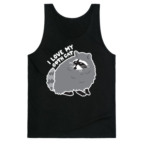 I Love My Goth Cat Raccoon Tank Top