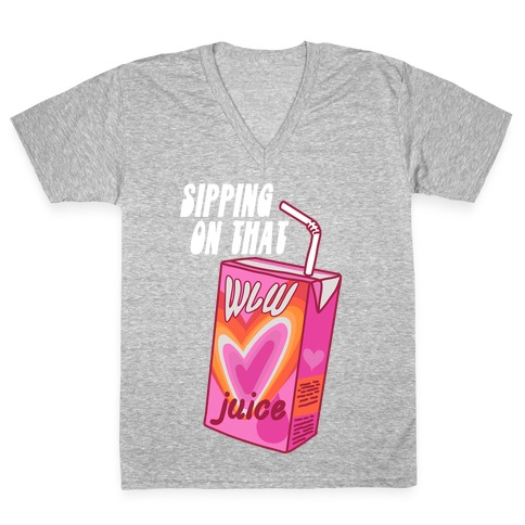 Lesbian Juice Juice Box V-Neck Tee Shirt
