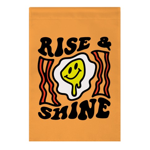 Rise And Shine Smiley Face Groovy Aesthetic Garden Flag