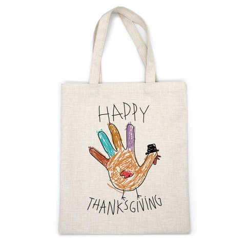 Happy Thanksgiving Hand Turkey Casual Tote