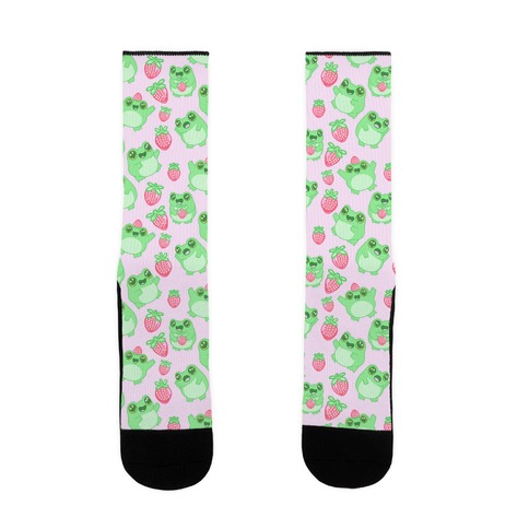 Strawberry Frogs Pattern Sock