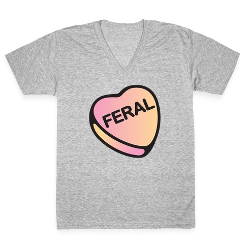Feral Candy Heart V-Neck Tee Shirt