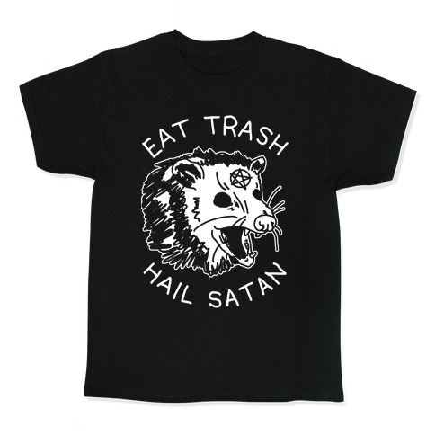 Eat Trash Hail Satan Possum Kids T-Shirt