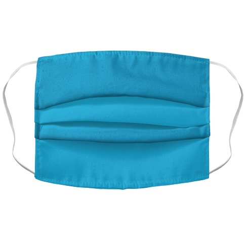 Cerulean Blue Face Mask Cover Accordion Face Mask
