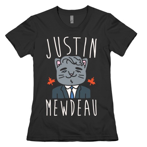 Justin Mewdeau White Print Womens T-Shirt